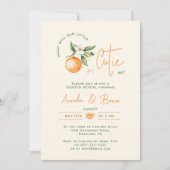 リトルキューティー シトラス 性別発表 ベビーシャワー 招待状 (正面)