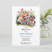 リトルキリンおしゃぶり及び毛布ベビーシャワー 招待状 (スタンド正面)