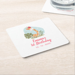 リトルキリン(ガールサファリアニマル)誕生日 スクエアペーパーコースター