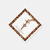 リトルキリン | サファリ風ベビーシャワーパーソナライズされた スタンダードカクテルナプキン (角)