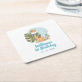 リトルキリン(ボーイサファリアニマル)誕生日 スクエアペーパーコースター