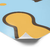 "リトルキングベビーシャワーバナー – ブルー&金ゴールドクロウ ポスター (コーナー)