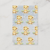 リトルキングライオンクラウンベビーシャワーおむつインサート 名刺 (裏面)