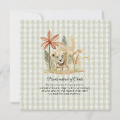 リトルキングライオンゼブラキリン広場ベビーシャワー 招待状 (裏面)