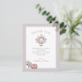 リトルキーガール秋ベビーシャワーサンキューカード 招待状 (スタンド正面)