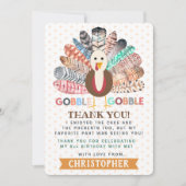 リトルキーサンクスギビング任意の年齢誕生日 サンキューカード (正面)