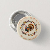 リトルキーサンクスギビング秋ベビーシャワー 缶バッジ (正面&裏面)