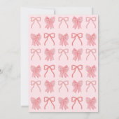 リトルギフトピンク&レッドボウ/リボンガールベビーシャワー 招待状 (裏面)