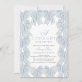 リトルギフトブルーボウ/リボンボーイベビーシャワー 招待状 (正面)