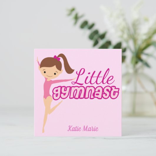 リトルギムナストかわいらしピンクカスタムの子供体操 カード (スタンド正面)