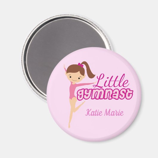 リトルギムナストかわいらしピンクカスタムの子供体操 マグネット (正面/裏面)