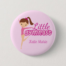 リトルギムナストかわいらしピンクカスタムの子供体操 缶バッジ