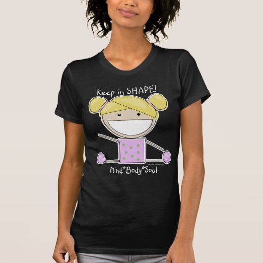 リトルギムナストの女の子の形アップシャツ Tシャツ (正面)