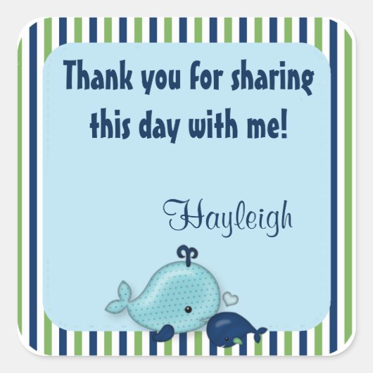 リトルクジラベビーモンミーキススクエアシール スクエアシール (正面)