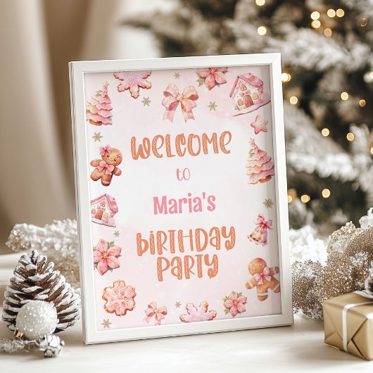 リトルクッキーああ何おもしろいクリスマスウェルカム ポスター