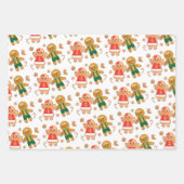 リトルクッキークリスマスジンジャーブレッド女の子の男の子 ラッピングペーパーシート (正面)