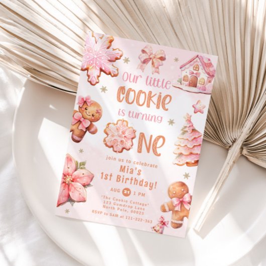 リトルクッキークリスマス1歳の誕生日 招待状