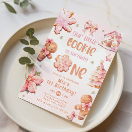 リトルクッキークリスマス1歳の誕生日 招待状