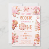 リトルクッキークリスマス1歳の誕生日 招待状 (正面)