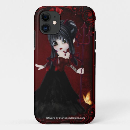 リトルクッキーデビルガールデザイン1 Case-Mate iPhoneケース (裏面)