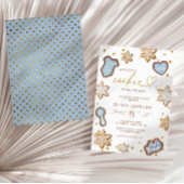 リトルクッキーブルーベビーシャワージンジャーパン冬 招待状