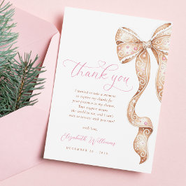 リトルクッキーボウベビーシャワーサンキューカード サンキューカード