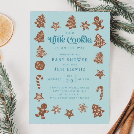 リトルクッキーボーイ ベビーシャワー 招待状