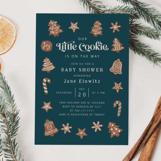 リトルクッキー赤ちゃんシャワー男女兼用 招待状