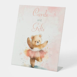 リトルクマのバレリーナ水の色ピンク誕生日 台座サイン