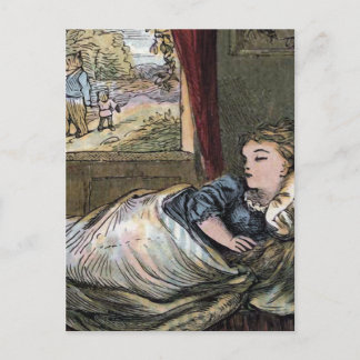 リトルクマのベッドで眠っているゴルディロックス ポストカード