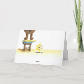 リトルクマ渇望ピンク誕生日カップケーキカード カード (裏面)