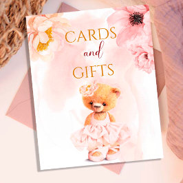 リトルクマ花プリンセスピンク水色 ポスター