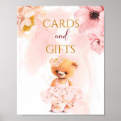 リトルクマ花プリンセスピンク水色 ポスター (正面)