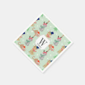 リトルクリスマスの上品な猫のデザイン スタンダードカクテルナプキン (角)