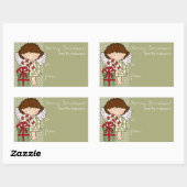 リトルクリスマスエンジェルギフトラベルシール – d1 長方形シール (シート)