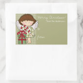 リトルクリスマスエンジェルギフトラベルシール – d1 長方形シール (バッグ)