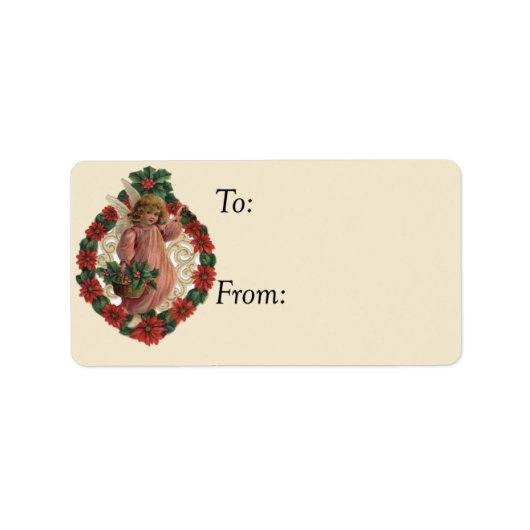 リトルクリスマスエンジェルヴィンテージギフトラベル ラベル (正面)
