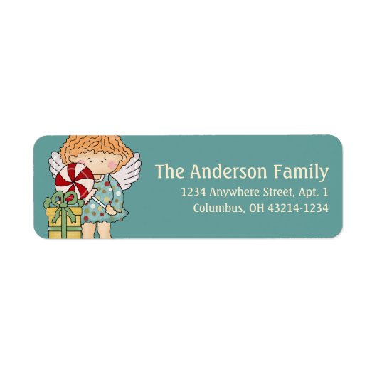 リトルクリスマスエンジェル差出人住所ラベル- d4 ラベル (正面)