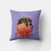 リトルクリスマスキャットライトガーランドウィンター魔法 クッション (裏面)