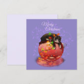 リトルクリスマスキャットライトガーランドウィンター魔法 シーズンカード (正面/裏面)