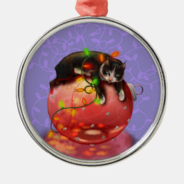 リトルクリスマスキャットライトガーランドウィンター魔法 メタルオーナメント