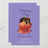 リトルクリスマスキャットライトガーランドウィンター魔法 招待状 (正面/裏面)