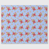 リトルクリスマスジンジャーブレッド少年の青 ラッピングペーパー (フラット)