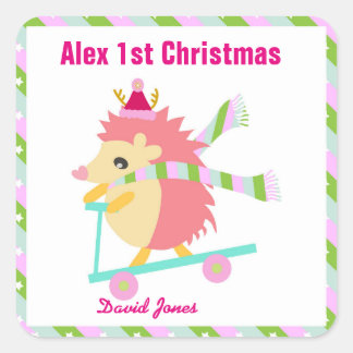 リトルクリスマスヘッドホッグ スクエアシール