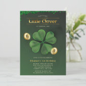 リトルクローバーセントパトリックの日1日のパーティー 招待状 (スタンド正面)