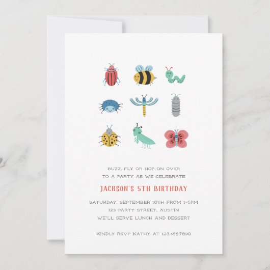 リトルクローラーズ子供の誕生日 招待状 (正面)