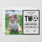 リトルクールストライカーサッカー写真第2誕生日 招待状 (正面)