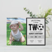 リトルクールストライカーサッカー写真第2誕生日 招待状 (スタンド正面)