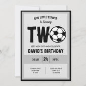 リトルクールスモダンライカーサッカー第2誕生日 招待状 (正面)