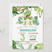 リトルクール恐竜テーマ第3誕生日パーティー 招待状 (正面)